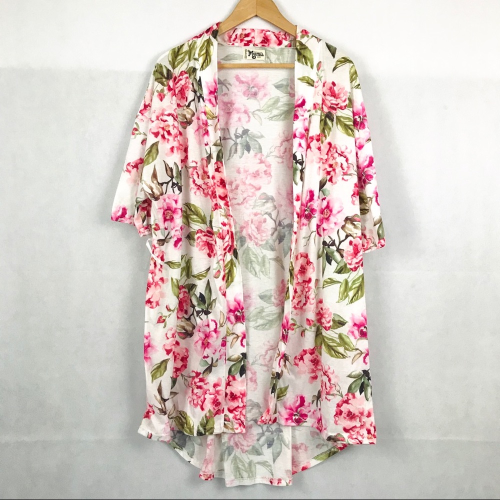 SHOW ME YOUR MUMU Women's One Size Kimono Style Robe Floral Print Loungewear